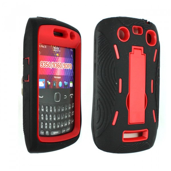 Wholesale Armor Hybrid Case for BlackBerry 9350 (RedBlack)